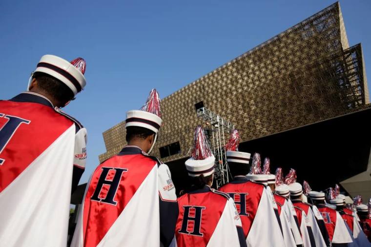 The Howard University Showtime Marching Band arrives for the dedication of the Smithsonian’s National Museum of African American History and Culture in Washington, U.S., September 24, 2016.