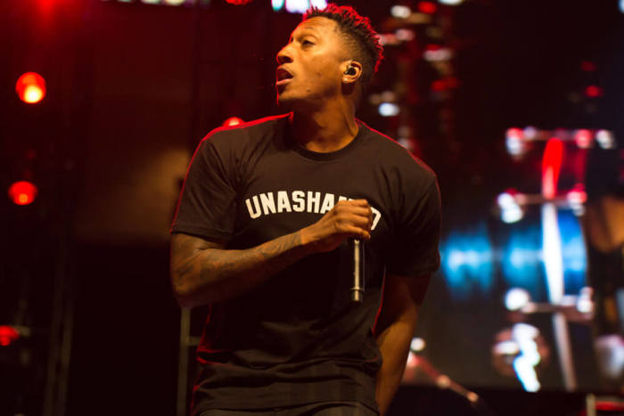 Rapper Lecrae performs in front of 4,000 people at Infinite Energy Arena in Atlanta, Georgia on Friday, Sept. 23, 2016, for Harvest Atlanta.