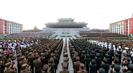 A rally celebrating the success of a recent nuclear test is held in Kim Il Sung square in this undated photo released by North Korea's Korean Central News Agency in Pyongyang September 13, 2016.
