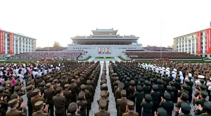 A rally celebrating the success of a recent nuclear test is held in Kim Il Sung square in this undated photo released by North Korea's Korean Central News Agency in Pyongyang September 13, 2016.