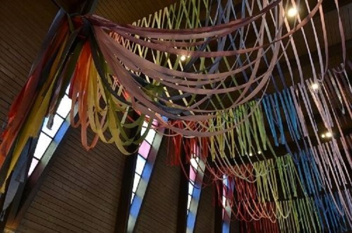 The interior of West Hill United Church of Toronto, Ontario, Canada.