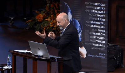 Richard G. Howe, philosopher and professor emeritus at Southern Evangelical Seminary, giving remarks at a SES apologetics conference held at Calvary Church of Charlotte, North Carolina on Saturday, October 15, 2016.