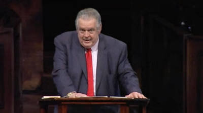 Dr. Richard Land, president of Southern Evangelical Seminary in Matthews, North Carolina, speaks at the seminary's 23rd annual National Conference on Christian Apologetics at Calvary Church in Charlotte on Saturday, October 15, 2016.
