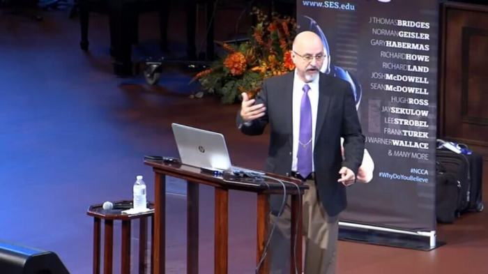 Richard G. Howe, philosopher and professor emeritus at Southern Evangelical Seminary, giving remarks at a SES apologetics conference held at Calvary Church of Charlotte, North Carolina on Saturday, October 15, 2016.