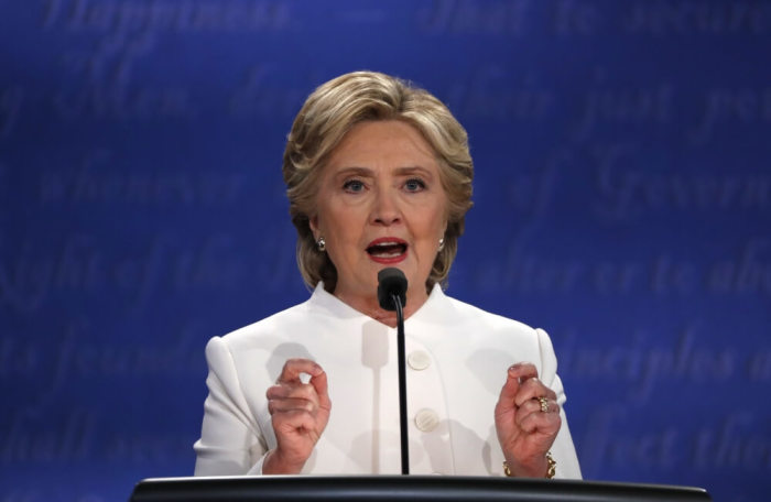 Democratic presidential nominee Hillary Clinton speaks during the third and final 2016 presidential campaign debate with Republican U.S. presidential nominee Donald Trump (not pictured) at UNLV in Las Vegas, Nevada, U.S., October 19, 2016.