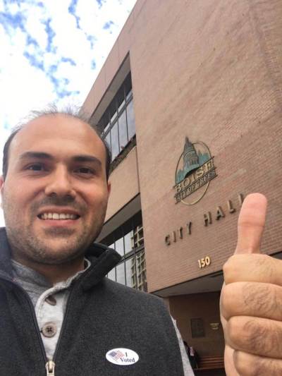 Pastor Saeed Abedini in front o the Boise City Hall in a photo shared on October 21, 2016.