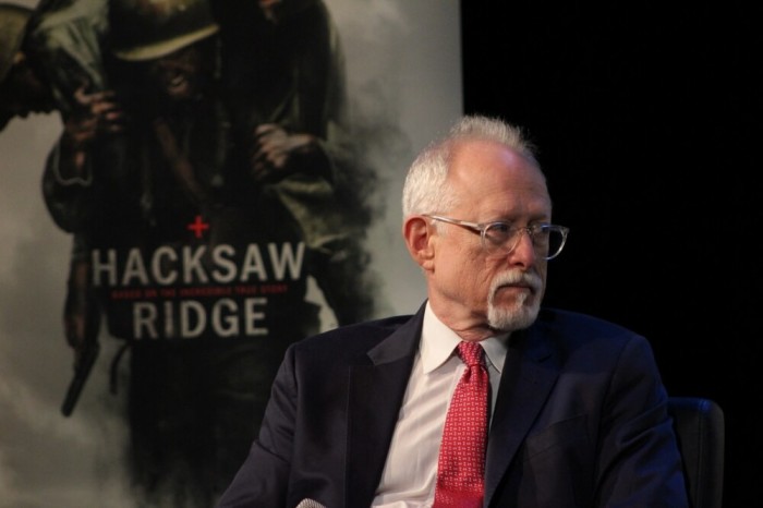 Pulitzer Prize winning screenwriter Robert Schenkkan discusses the new movie 'Hacksaw Ridge' at The Sheen Center in New York City on Wednesday November 2, 2016. The film is set for wide release in the U.S. on Friday.
