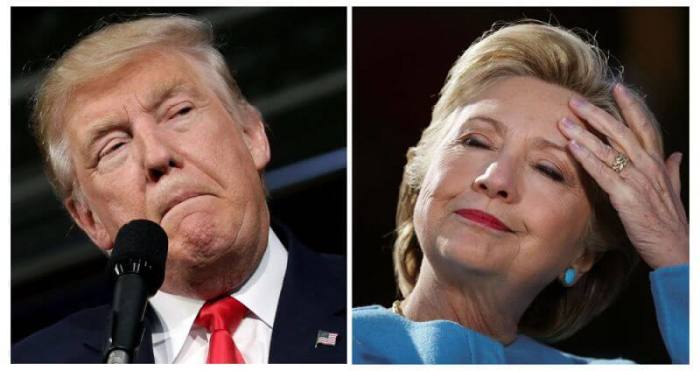 U.S. presidential candidates Donald Trump and Hillary Clinton attend campaign rallies in Ambridge, Pennsylvania, October 10, 2016 and Manchester, New Hampshire U.S., October 24, 2016 in a combination of file photos.