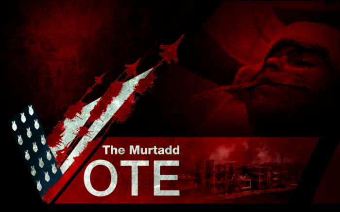The cover page of a document released by ISIS warning Muslims not to vote in the 2016 U.S. presidential elections.