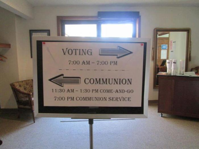 A sign from Election Day Communion 2012.