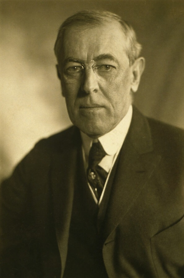 Woodrow Wilson, president of the United States of America from 1913 to 1921.
