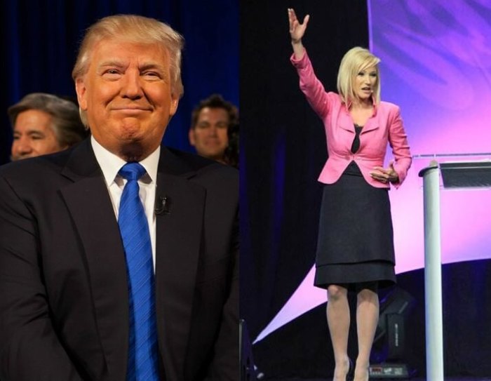 President-elect Donald Trump (L) and televangelist, Paula White (R)