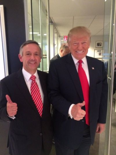 Robert Jeffress (L) and Donald Trump in this undated photo.
