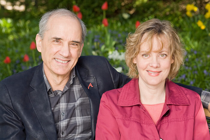 Freedom From Religion Foundation co-founders and co-hosts of 'Freethought Radio' Dan Barker (L) and Annie Laurie Gaylor (R)