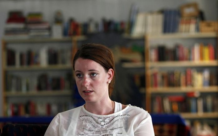 Norwegian interior designer Marte Deborah Dalelv, 24, who reported being raped, speaks during an interview with Reuters at the Norwegian Seamen's Center in Dubai, July 21, 2013. Dalelv, who was sentenced to 16 months in prison in Dubai for illicit sex after she reported being raped, says she has no regrets about coming forward if her warning will protect others from a similar fate. Picture taken July 21, 2013.