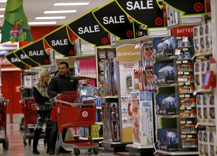 Shoppers take part in Black Friday Shopping at a Target store in Chicago in this undated photo.