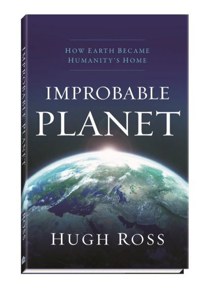 Cover art for Improbable Planet: How Earth Became Humanity's Home by Hugh Ross, 2016.