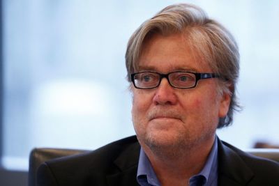 CEO of Republican presidential nominee Donald Trump campaign Stephen Bannon is pictured during a meeting at Trump Tower in the Manhattan borough of New York, on August 20, 2016.