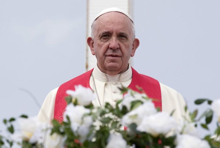 Pope Francis looks out from the Hill of the Cross in Holguin, Cuba, September 21, 2015