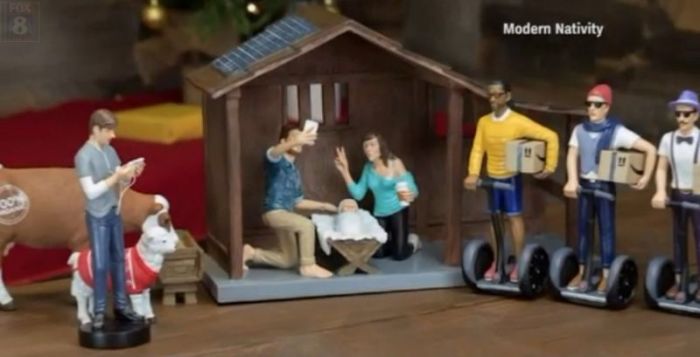 'Hipster Nativity' scene being sold in November 2016 in the United States.