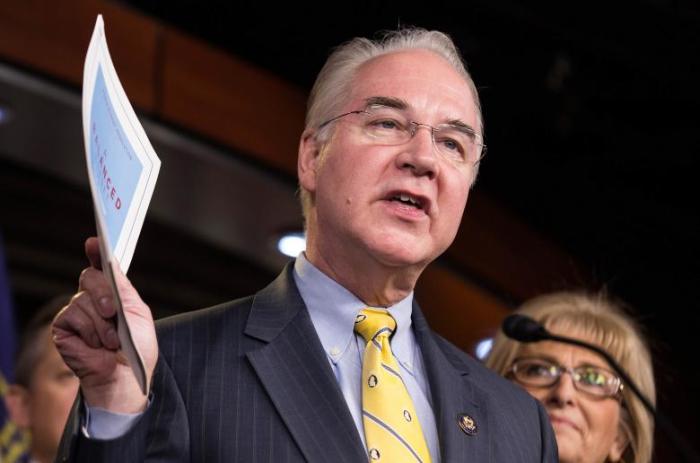 Chairman of the House Budget Committee Tom Price (R-GA) announces the House Budget during a press conference on Capitol Hill in Washington on March 17, 2015.