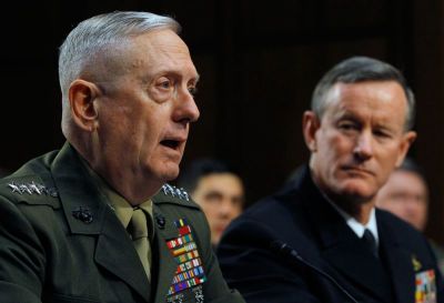 U.S. Marine Corps General James Mattis (L) and Navy Admiral William McRaven (R) testify at the Senate Armed Services Committee in Washington March 5, 2013 in regard to the Defense Authorization Request for fiscal year 2014.