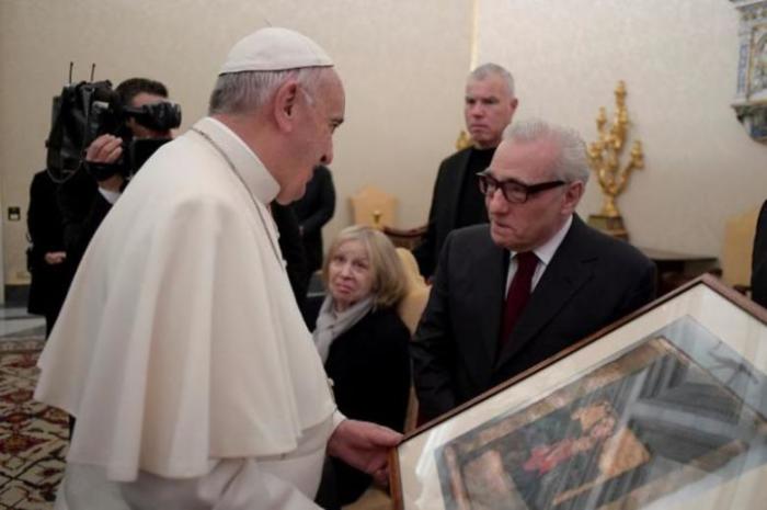 Pope Francis met Martin Scorsese after a special screening in Rome of the Oscar-winning director's new film 'Silence' on November 30, 2016.