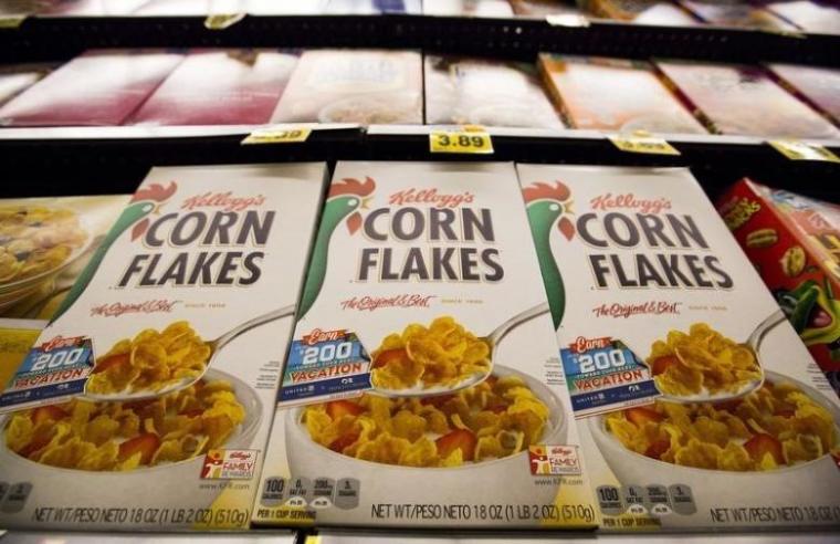 Kellogg's Corn Flakes cereal is pictured at a Ralphs grocery store in Pasadena, California August 3, 2015.