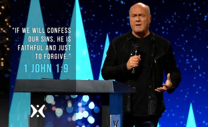 Pastor Greg Laurie preaching on the power of forgiveness.