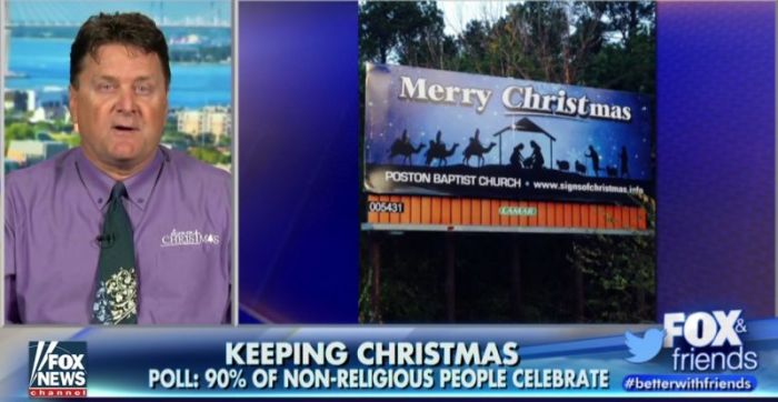 David Johnson, Owner of Signs of Christmas, speaking in a Fox news interview posted on December 10, 2016.