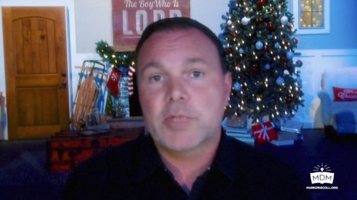 Pastor Mark Driscoll in a Christmas message video released on December 12, 2016.