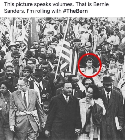 Widely circulated photo claims to show Vermont Senator Bernie Sanders at the Selma March. However, fact-checkers believe the photo to be of someone else who simply resembles a young Sanders.