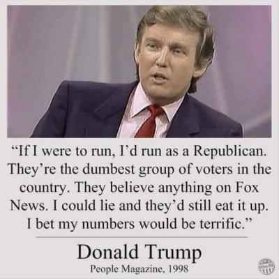 Widely-circulated photo meme that falsely claims president-elect Donald Trump once said that Republicans are 'the dumbest group of voters in the country.'