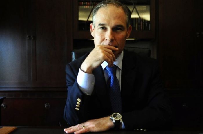 Oklahoma Attorney General Scott Pruitt poses in his office in Oklahoma City, July 29, 2014.