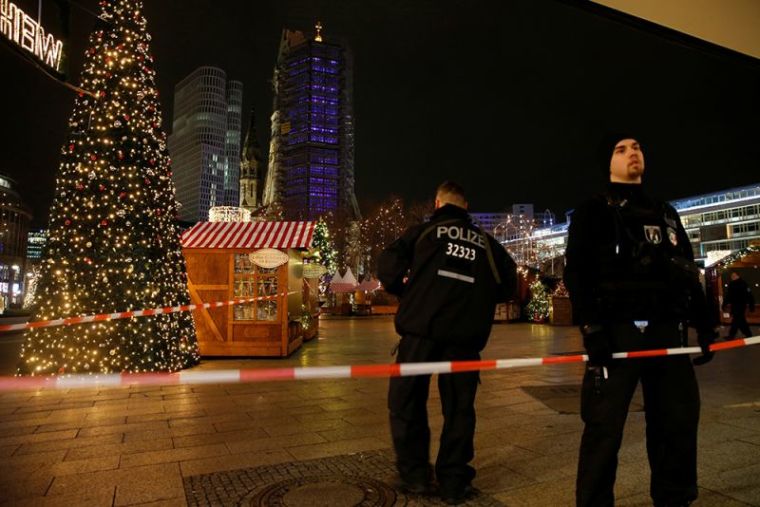 Police secures the area at the site of an accident at a Christmas market on Breitscheidplatz square near the fashionable Kurfuerstendamm avenue in the west of Berlin, Germany, December 19, 2016.