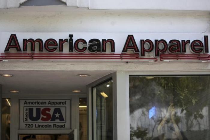 An American Apparel store logo is pictured on a building along the Lincoln Road Mall in Miami Beach, Florida March 17, 2016.