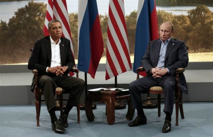 President Obama meets with Russian President Vladimir Putin during the G8 Summit at Lough Erne in Enniskillen, Northern Ireland, on June 17, 2013.