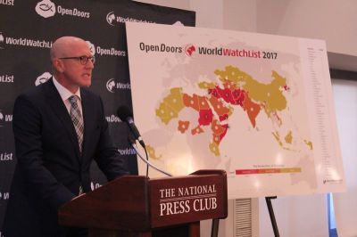 Open Doors USA CEO David Curry speaks at press conference in Washington, D.C. on January 11, 2017.