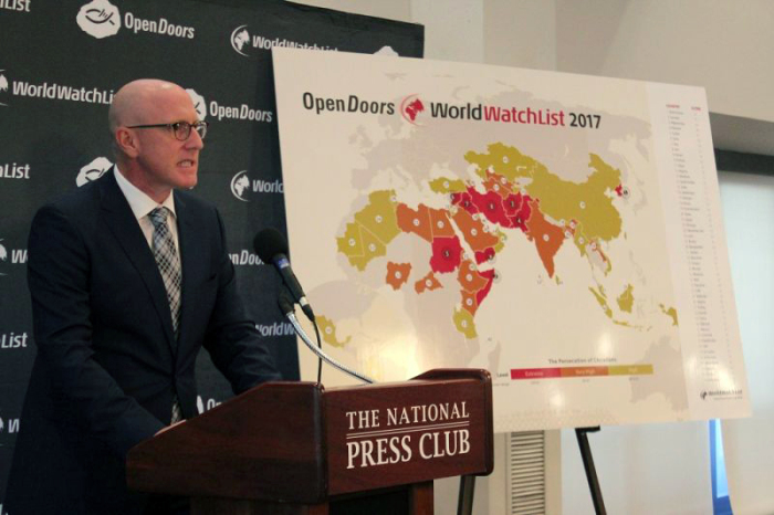 Open Doors USA CEO David Curry speaks at press conference in Washington, D.C. on January 11, 2017.