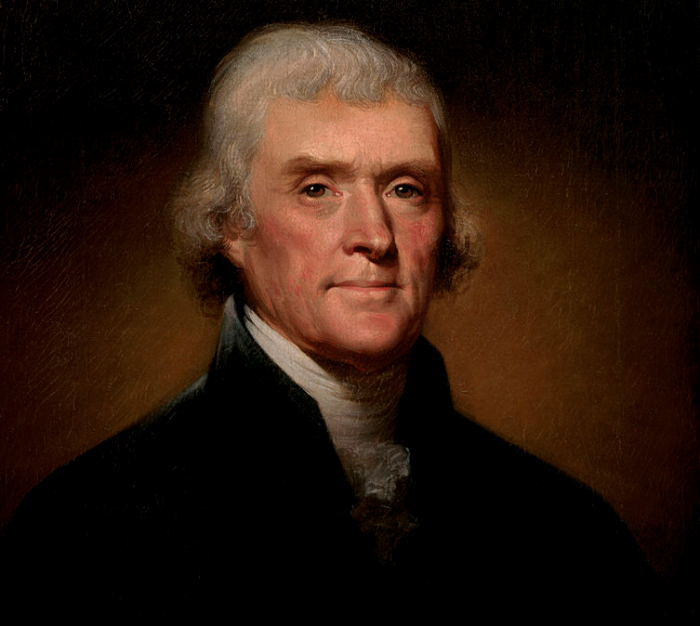 Thomas Jefferson, the third president of the United States of America and author of the Declaration of Independence.