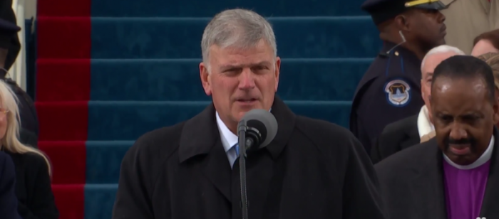 The Reverend Franklin Graham giving a benediction prayer at the Inauguration of Donald J. Trump, held in Washington, DC on Friday, January 20,2017.