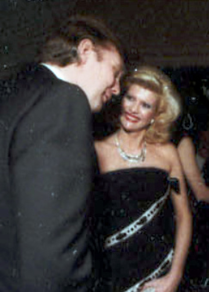Donald and Ivana Trump attend a White House event on 11 February 1985.