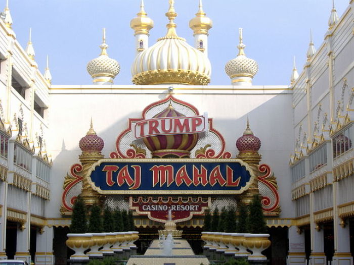 Entrance of the Trump Taj Mahal casino in Atlantic City.