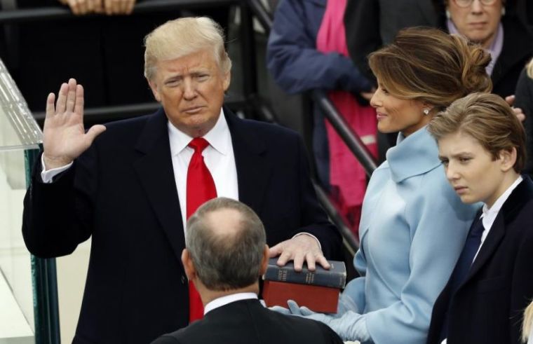 Donald Trump takes the oath of office