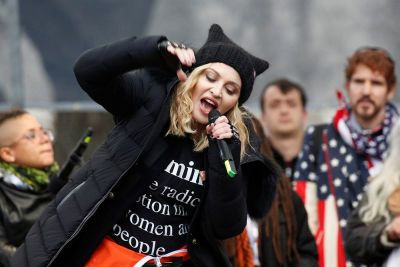 Madonna performs at the Women's March in Washington U.S., January 21, 2017.