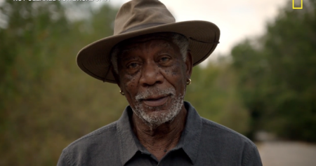 Morgan Freeman on the set of "The Story of God," 2016.