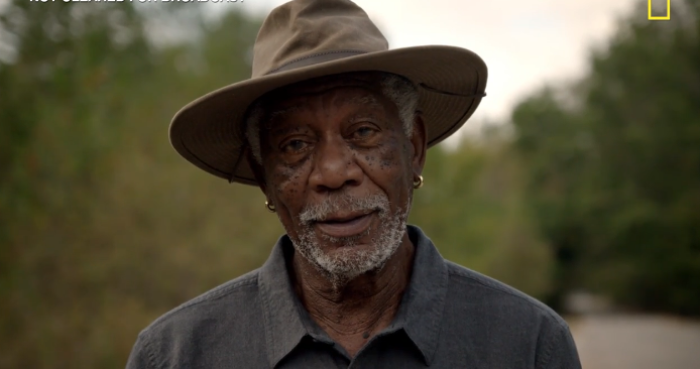 Morgan Freeman on the set of 'The Story of God,' 2016.
