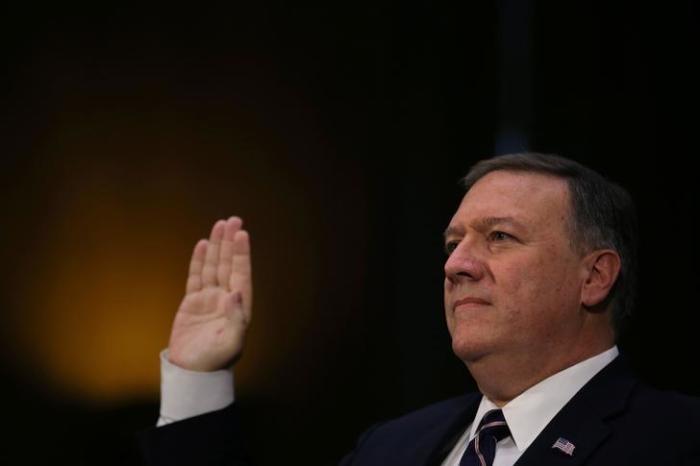 Mike Pompeo testifies before a Senate Intelligence hearing on his nomination to head the CIA at Capitol Hill in Washington, U.S., January 12, 2017.