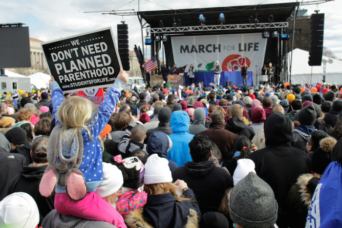 Thousands of people gather for the annual March for Life rally in Washington, DC, U.S. January 27, 2017.