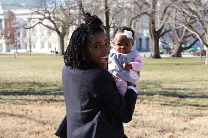 Janai with baby Marz in Washington, D.C. for March for Life 2017.